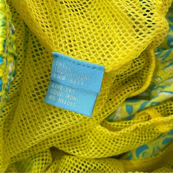 J. McLaughlin Swim Trunks Lined Yellow Green Size Large Beach Shorts - Picture 8 of 9